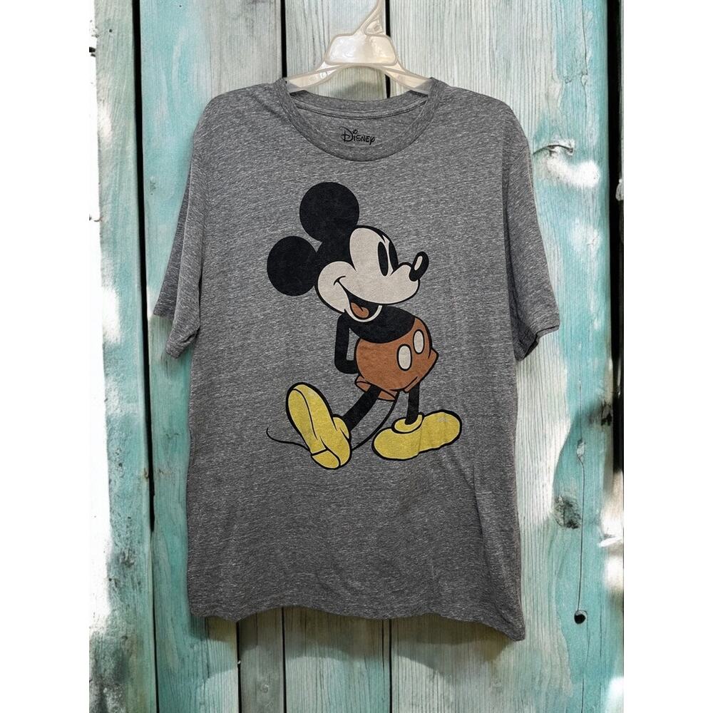 DISNEY Mickey Mouse T-shirt Gray Vintage Picture Size XL Unisex Cartoon Vacation